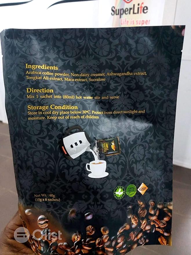 Superlife Double Root Coffee 6 Sachets Each (2 Pack)