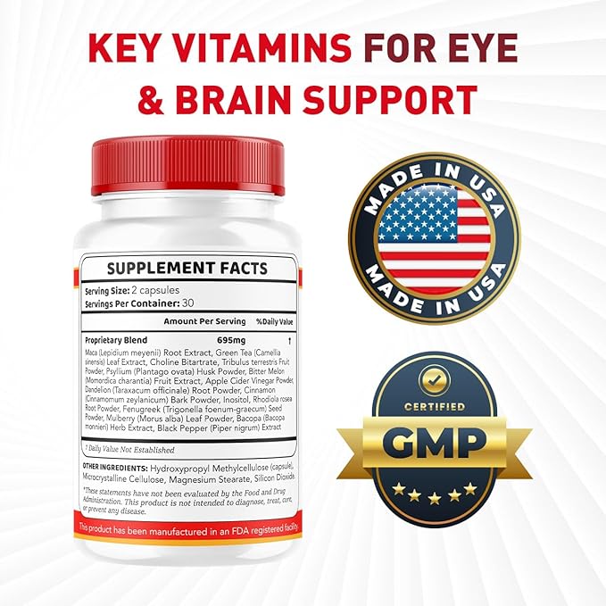 Vismax Revive - Official VisMax Revive Support Eye Health &amp Vision Natural Premium Advanced Formula VisMaxRevive Supplement Pills Multivitamin for Overall Wellness 60 Capsules for 1 Month