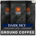 Copper Moon Ground Coffee Dark Sky Blend Dark Roast 3 Bags (12 oz. Each)