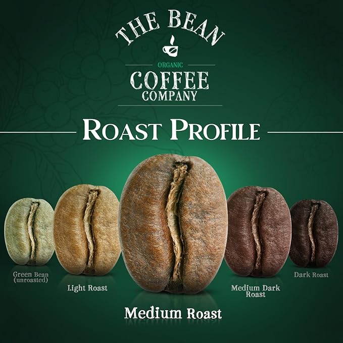 The Bean Organic Coffee Company Vanilla Bean Medium Roast Ground Coffee 16-Ounce BagCafé molido tostado organico