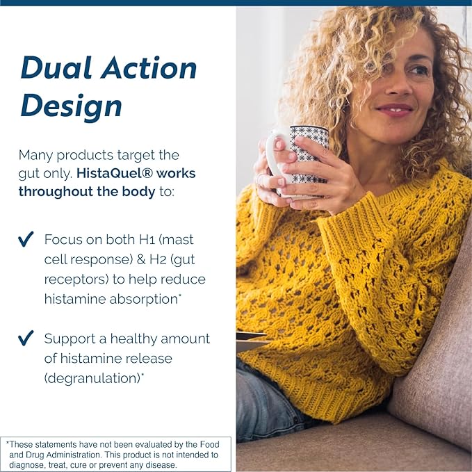 Researched Nutritionals HistaQuel - Dual-Action Histamine &amp Mast Cell Support Formula - Clinically Researched Flavonoid &amp Herbal Formula with Stinging Nettle &amp Black Cumin Seed Oil 120 Ca
