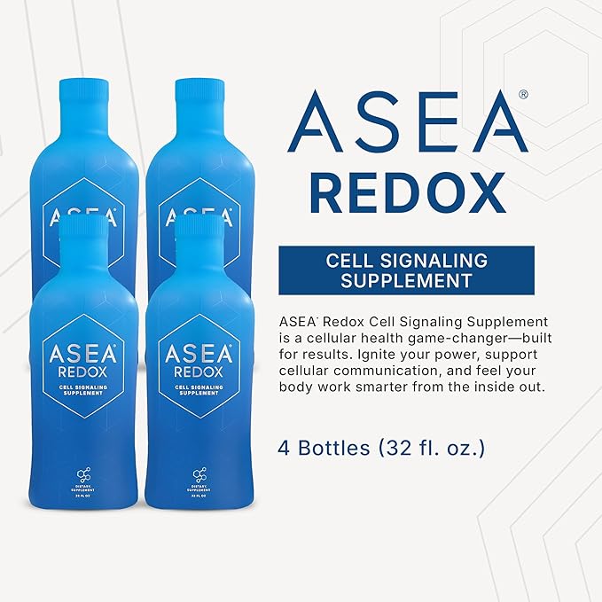 ASEA - Asea Redox - Redox Molecules for Cellular Health &amp Communication - Supports Immune Brain Heart &amp Hormonal Function - 4Pack