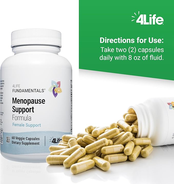 4Life - BioGenistein Ultra - Menopause Support Formula - Soy Isoflavones Black Cohosh &amp Chaste Tree with Quercetin &amp Turmeric - 60 Veggie Capsules