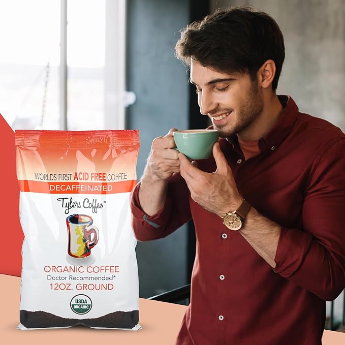 Tyler’s Ground Coffee - 100% Arabica Full Flavor Decaffeinated 12 oz (Pack of 2)