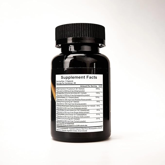 ShilajitSea Moss Black Seed OilMushroom &amp Herb Supplement with Lions Mane Turkey Tail Reishi Cordyceps Chaga Ashwagandha Ginger Rhodiola Rosea &amp Panax GinsengAll in One Supplement.