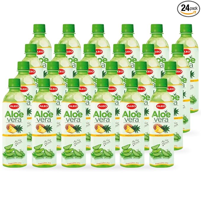 ALEO 0.5L Premium Pineapple Aloe Vera Drink - Natural No Preservatives No Artificial Colors Superior Taste Award 2025