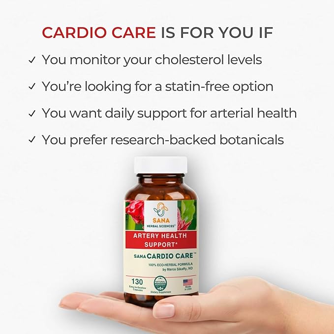 Artery Plaque Removal Formula | 4-Element All-Natural Supplement to Support Blood Pressure Healthy Cholesterol and Heart Rhythm | 130 Easy-to-Swallow Capsules | by Sana Herbal