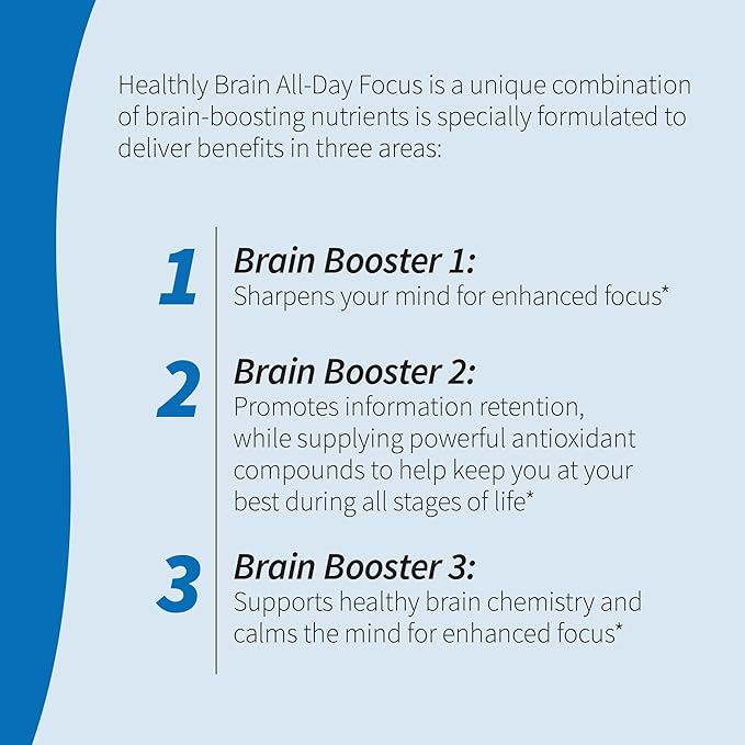 Applied Nutrition Healthy Brain All-Day Focus - 50 Tablets Pack of 2 - Powerful 3-in-1 Brain Booster with Turmeric Extract - 50 Total Servings
