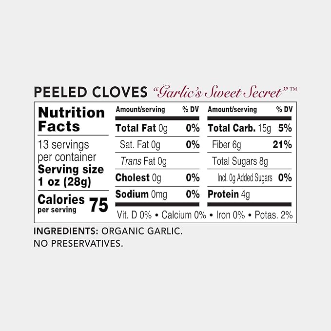 Organic Peeled Black Garlic Cloves - 13oz - Kosher Certified
