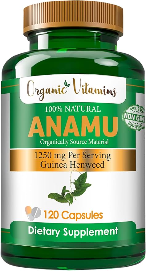 Organic Vitamins Anamu 1250mg 100% Organically Grown 240 Capsules Total Petiveria Allicea Vitamisan