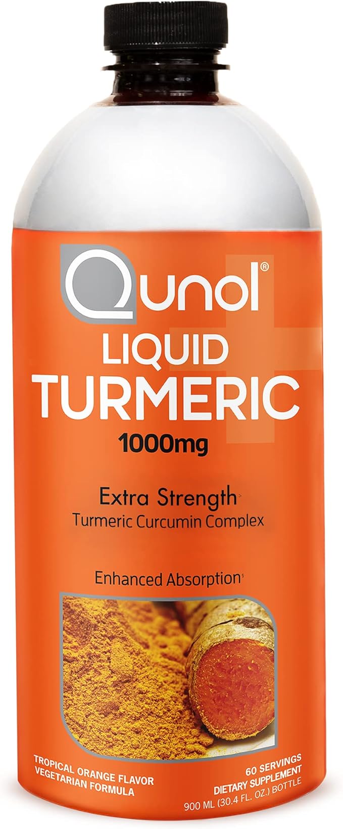 Qunol Liquid Turmeric Curcumin with Black Pepper 1000 Milligram Supports Healthy Inflammation Response and Joint Support Dietary Supplement Extra Strength 60 Servings 30.4 fl oz (pack of 1)
