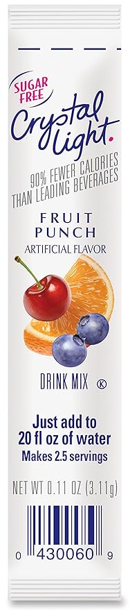 Crystal Light On-The-Go Drink Mix Fruit Punch (Pack of 90)
