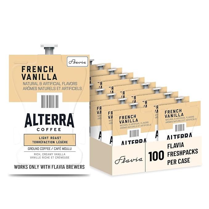Flavia Alterra French Vanilla Coffee Freshpacks works only with Flavia Brewers Light Roast (Case of 100)