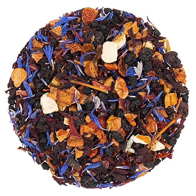 English Tea Store Yummy Berry Kids Tea Pouches - 16oz | Herbal Caffeine Free Fruit Blend | Loose Leaf Pouch | Wildberry Currant Flavor | Vitamin C Rich | Sweet Tart Taste | Hot or Iced Beverage