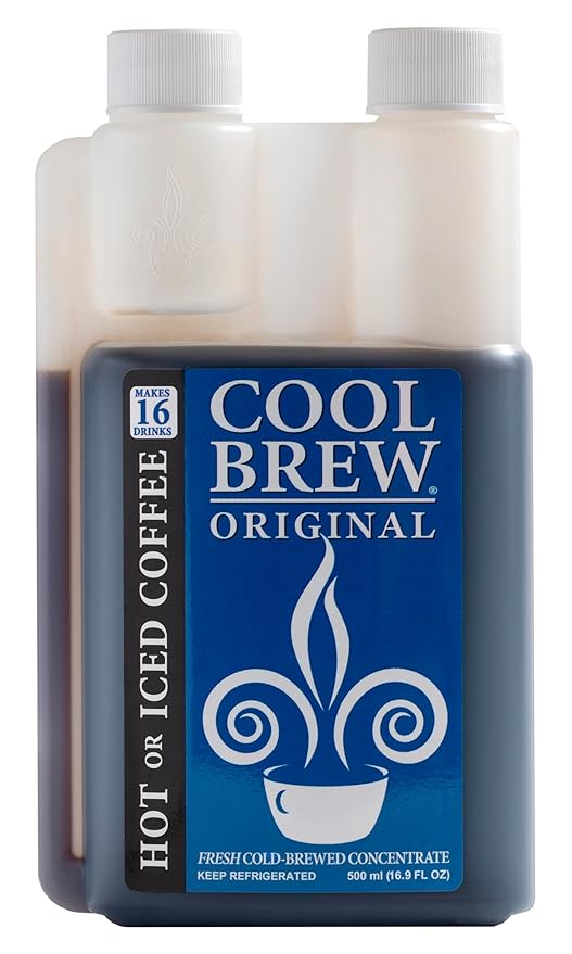 CoolBrew Original 6 Pack - 16 DRINKS PER BOTTLE - Fresh Cold Brew Liquid Concentrate - For Iced or Hot Coffee Unsweetened No Preservatives