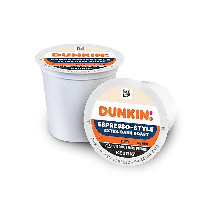Dunkin' Espresso Style Extra Dark Roast Coffee 88 Keurig K-Cup Pods