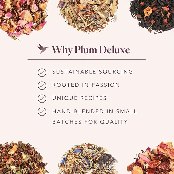 Plum Deluxe Creme Brulee Earl Grey Black Tea (60-80 Cups) Premium Loose Leaf Tea Leaves Hot or Iced Sweetener and Dairy Free No Artificial Flavors