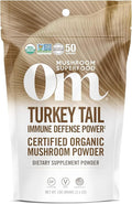 Om Mushroom Superfood Turkey Tail Organic Mushroom Powder 3.5 Ounce 50 Servings Immune Support Polysacchrides Beta-Glucans Gut Health &amp Holistic Defense Mushroom Supplement