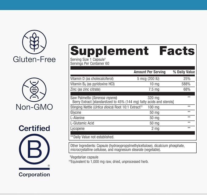 Metagenics Concentrated Ultra Prostagen - Prostate &amp Urinary Health with Saw Palmetto Stinging Nettle Lycopene &amp Zinc - Supports Hormonal Balance &amp Immune Health* - Non-GMO- 60 Capsules