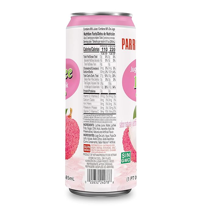 Parrot Brand Lychee Juice Drink with Pulp 16.4 fl. oz.（Pack of 12）