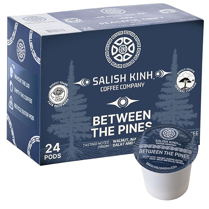 SALISH KINH Between the Pines Vietnamese Coffee Pods | 24 Count | Premium Medium Roast | Rare 60% Arabica / 40% Robusta Blend | Specialty Grade Direct Trade Single Origin Microplot | Rich Smooth Fl