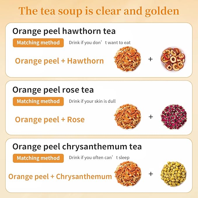 Wanhua Hall Fresh Dried Tangerine Peel Dried Mandarin Orange Peel Strips 4.94oz/140g Mandarin Pure Citrus Peel Strips Natural Mandarine Scent Suitable for Cooking &amp Tea