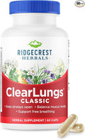 RidgeCrest Herbals ClearLungs Classic Daily Health Supplement Natural Lung and Nasal Wellness Formula for Bronchial Respiratory Immune Sinus and Mucus Support (60 Vegan Caps 30 Serv)