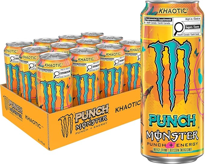 Monster Energy Khaotic Punch Energy Drink 473 mL Cans 12 Pack