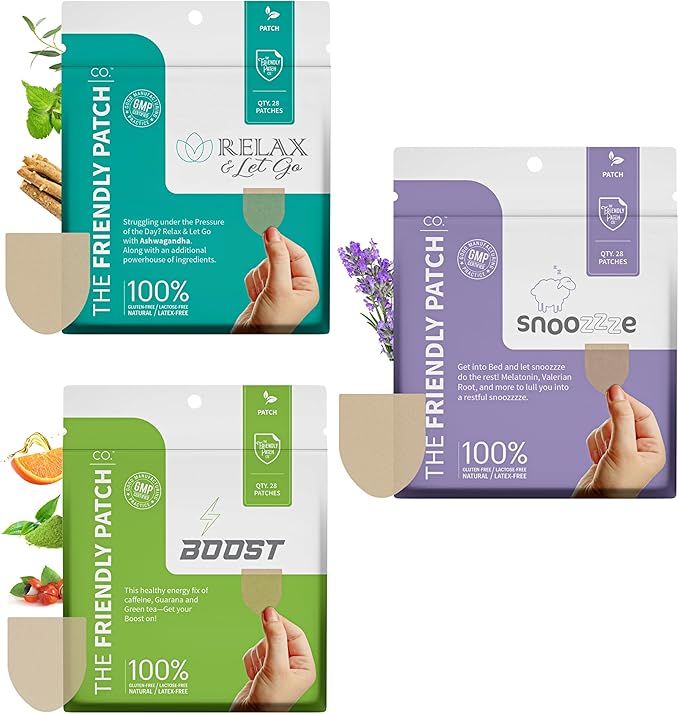 84 Days of Sleep Patches Sleep aid + Relax&ampLet Go Patch Calming Mood Patches Boost Energy Patches Ashwagandha melatonin GABA Wellness Patches Travel Essentials Plant Powered Health Supplemen
