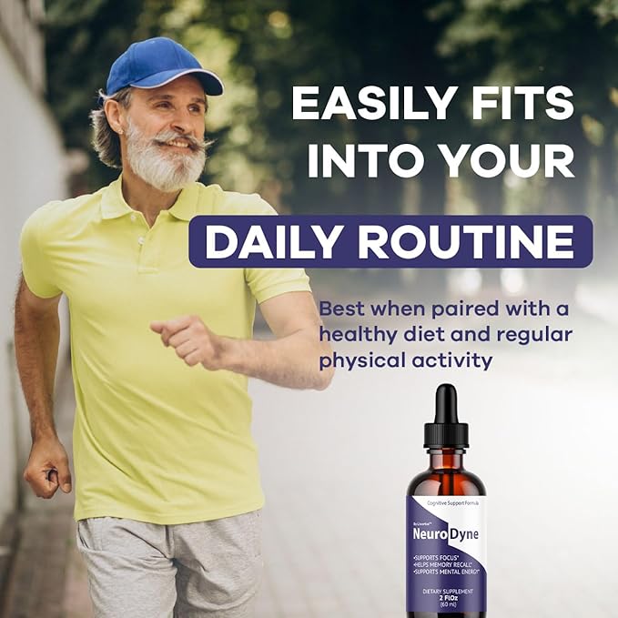 NeuroDyne - Official NeuroDyne Drops Supplement Brain Support Advanced Formula Neuro Dyne Liquid Premium All Natural Cognitive Focus Nerve Support for Health Wellness 1 Bottle for 1 Month