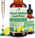 Cortisol Supplement Liquid Drops 17-in-1 Cortisol Detox w. Magnesium Glycinate 400mg Ashwagandha L-Theanine Phosphatidylserine Hormone Balanced for Women Mood Focus Sleep Support