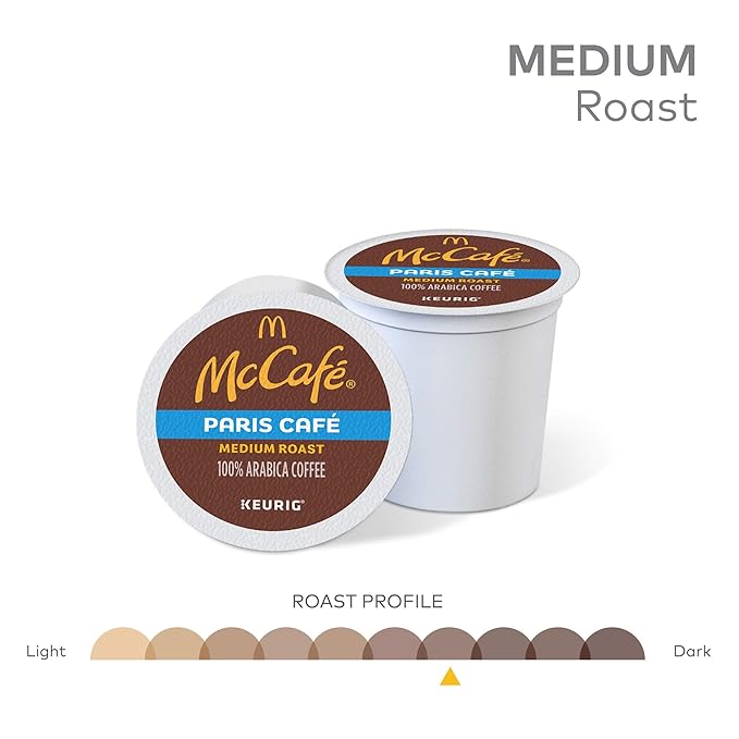 McCafe Paris Cafe Single Serve Coffee Keurig K-Cup Pods Medium Roast Coffee 72 Count