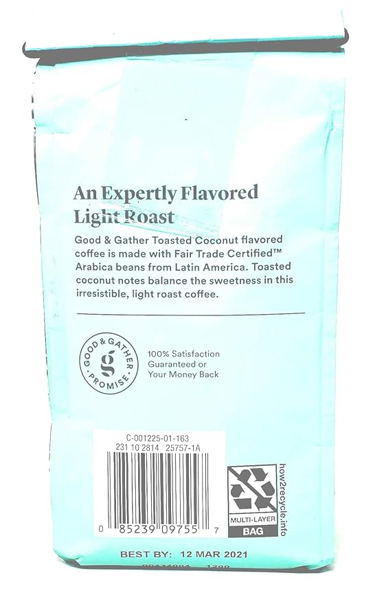 Good &amp Gather Toasted Coconut Ground Coffee - Light Roast - 3 Bags - 36 Total Ounces -
