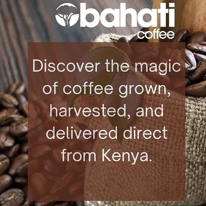 Kenya AA Grade Roasted Arabica Coffee Beans from Kenyan Highlands - 100% Pure Roasted Coffee Beans - Medium Roast Whole Beans 2 LB