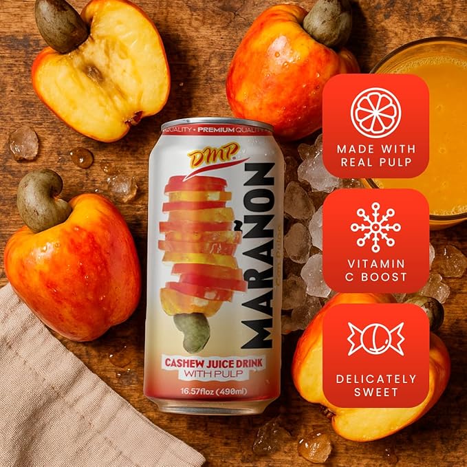 De Mi Pais Cashew Juice with Pulp Premium Quality Marañon Juice Content Refreshing Fruit Beverage Perfect for Groceries Canned Organic Juice Delicious Drinks Size 16.57 Fl Oz 24-Pack