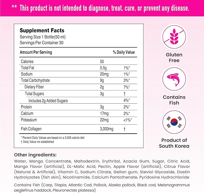 CJwellcare Innerb Glowshot Collagen (50.7 fl oz 30 Servings) - Marine Liquid Collagen for Women 3000mg Collagen Peptides Collagen Shots for High Absorption Hair Skin &amp Nails Supplement