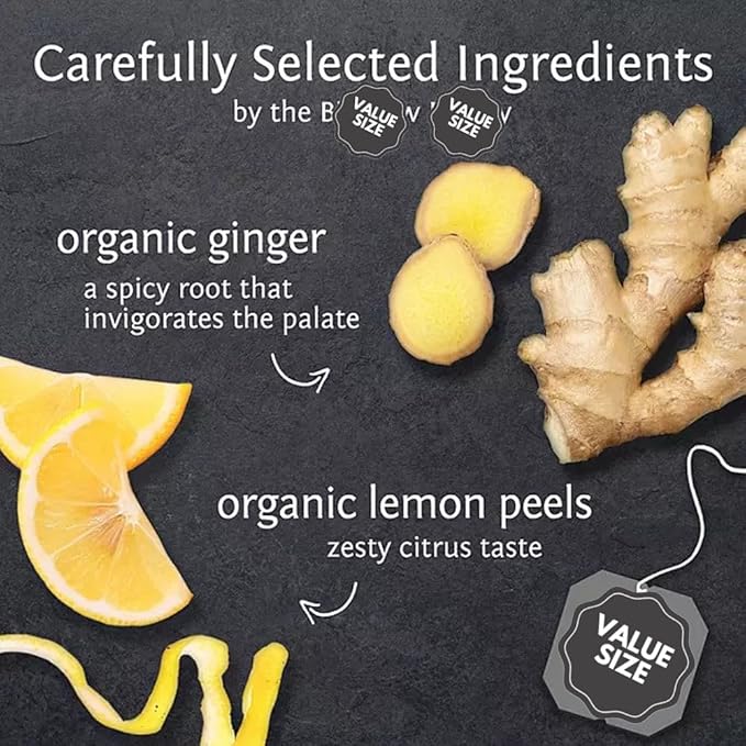 Bigelowwss Organic Lemon Ginger Herbal Tea 60 ct. w/A Storage Bag