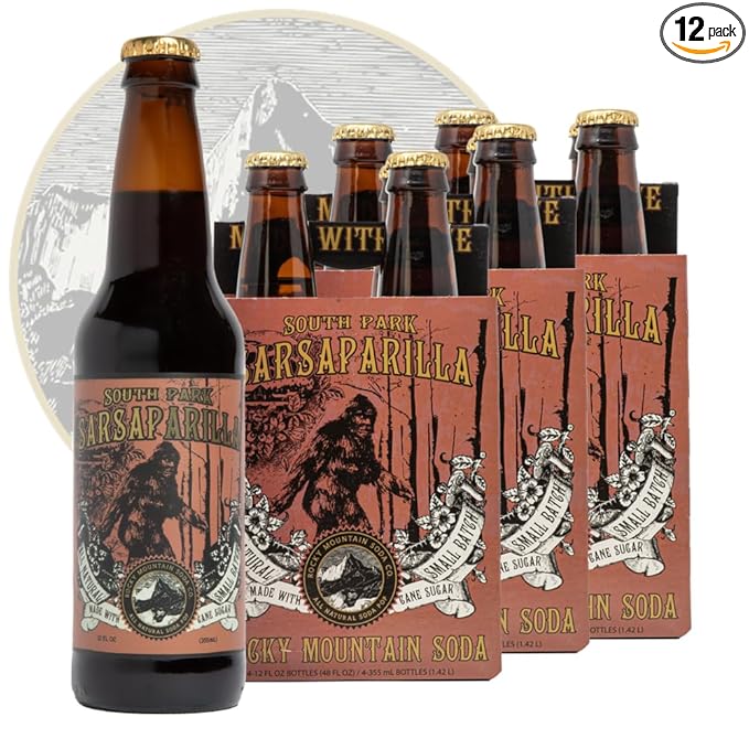 Rocky Mountain Soda 12‑Pack 12 Fl Oz Bottles Small‑Batch Craft Soda Pop Gluten‑Free Vegan Organic Cane Sugar No Preservatives No Added Sodium Sarsaparilla Soda Pop