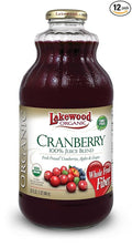 Lakewood Organic Cranberry Juice Blend 32.0 FO (Pack of 12)