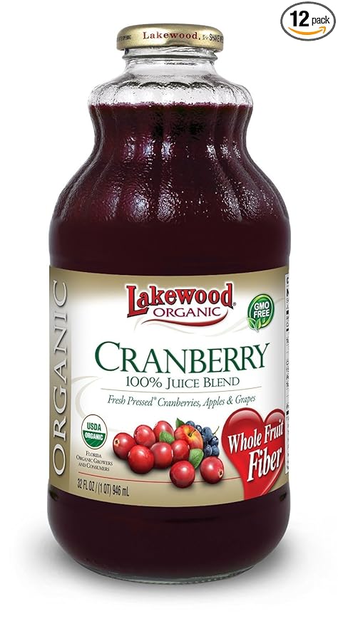 Lakewood Organic Cranberry Juice Blend 32.0 FO (Pack of 12)
