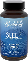 Host Defense MycoBenefits Sleep* Capsules - Rest Support for Healthy Sleep Quality - Calming Supplement with Magnesium Lion's Mane &amp GABA - Aids Balanced Rest Cycles - 60 Capsules (30 Servings)*