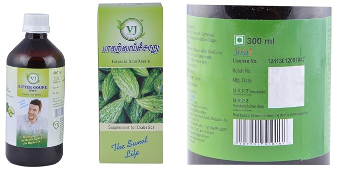 V.J.Herbals Bitter Gourd Juice + Noni Elixir For All- 500Ml + 300Ml