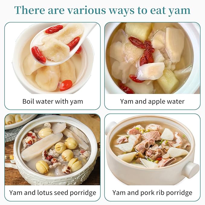 Hee Creek Dried Yam 240g/8.47oz Dried Iron Stick Yam Shan Yao Large Slices Cutting for Herbal Tea Congee Soup Porridge Rich in Nutrients Sulfur Free Pure Natural 铁棍山药 山药干 山药片 煮粥煲汤