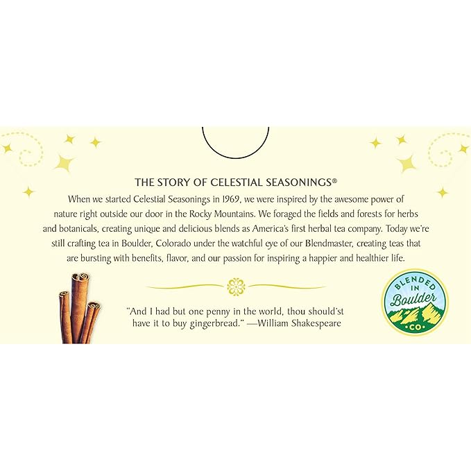 Celestial Seasonings Herbal Tea Gingerbread Spice 18 tea bags (Pack of 6)
