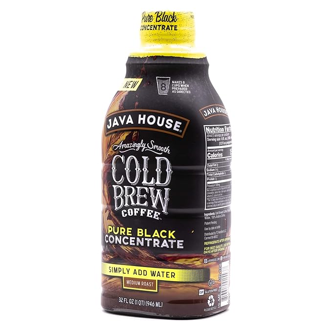 Java House Cold Brew Coffee Colombian Liquid Concentrate Bottle 32 Fl Oz