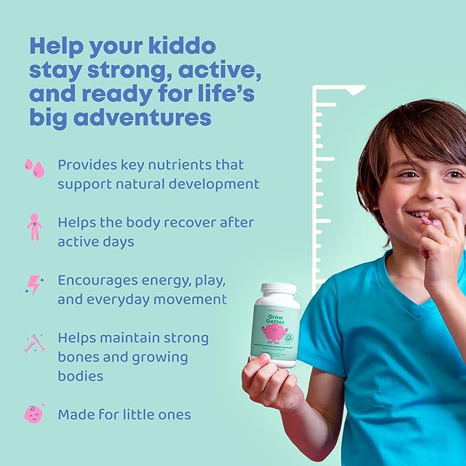 JoySpring Growth Vitamins for Teens &amp Height Support for Kids - Encourages Stronger Bones &amp Healthy Natural Growth - Sugar Free - L-Arginine L-Lysine Zinc Vitamin D &amp K2-30 Servings