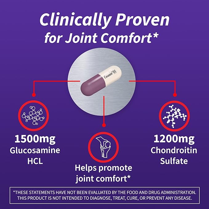 Nutramax Laboratories Cosamin® DS Joint Health Supplement with Glucosamine &amp Chondroitin for Adult Men &amp Women Joint Supplement 180 Capsules