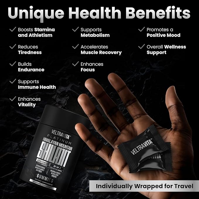 28000 mg 23-in-1 Himalayan Shilajit for Men Ashwagandha Gummies Platinum Irish Sea Moss Gel Black Seed Oil Manuka Honey Medical Grade Tongkat Ali Rhodiola Rosea No Sugar Lab Test