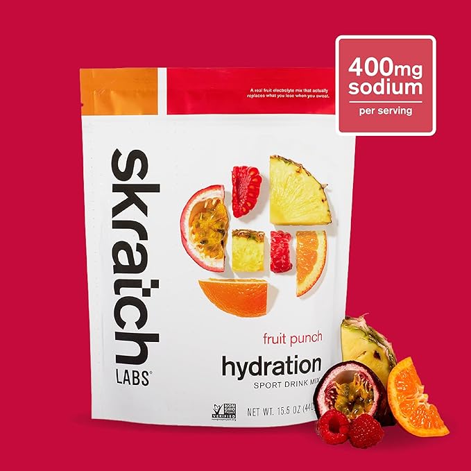 Skratch Labs Hydration Sports Drink Mix – Real‑Fruit Electrolyte Powder for Fast Hydration &amp Endurance | Fruit Punch | 20 Servings | Vegan Non‑GMO Clean Ingredients
