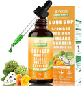 Soursop Bitters Liquid Drops 10 in 1 with Sea Moss Moringa Turmeric Black Seed Oil Oregano Ashwagandha | Herbal Extracts for Overall Health-Enhancing | Vegan Non-GMO | 2 Fl Oz(Mango flavor)